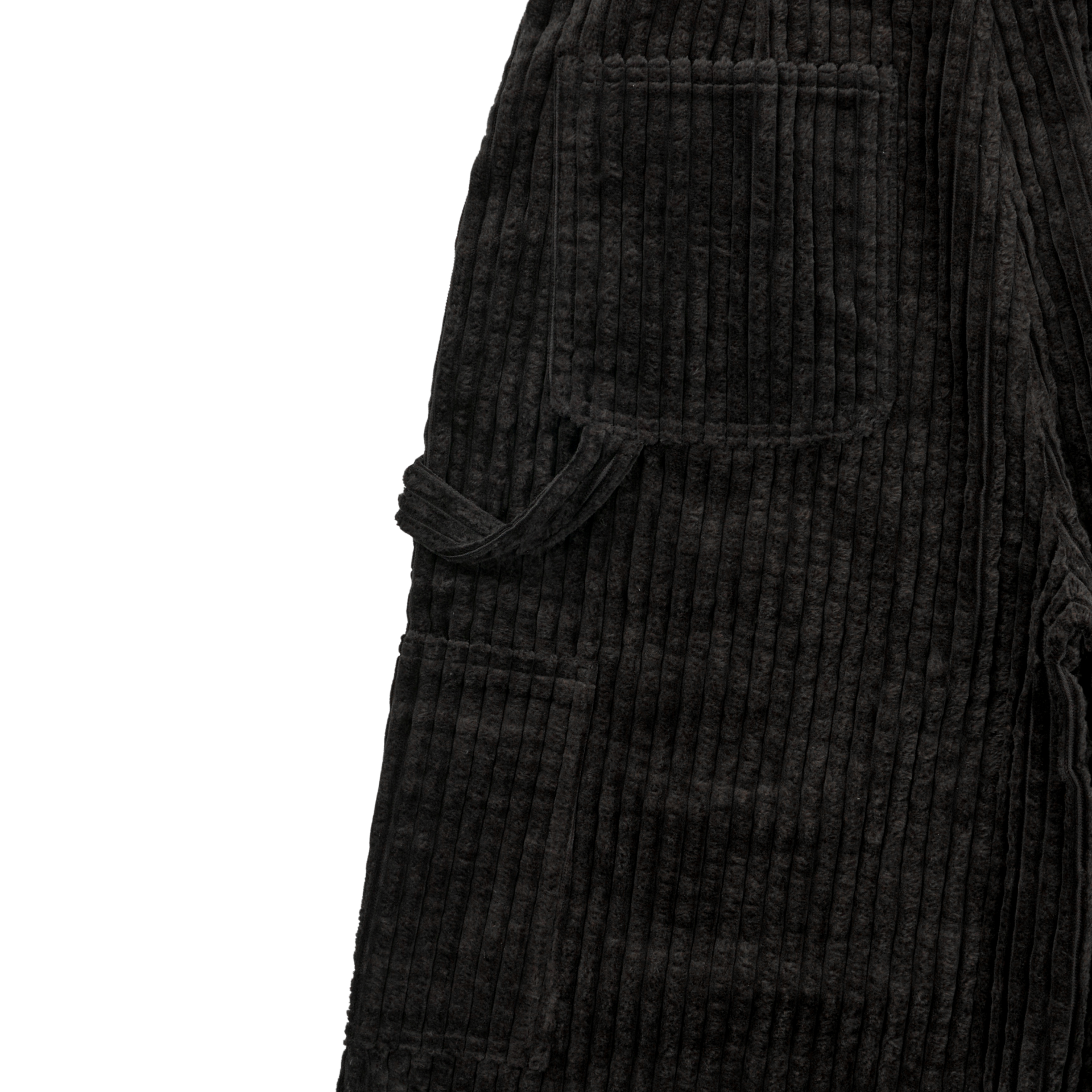 BLACK CORDUROY CARPENTER BERMUDA SHORTS