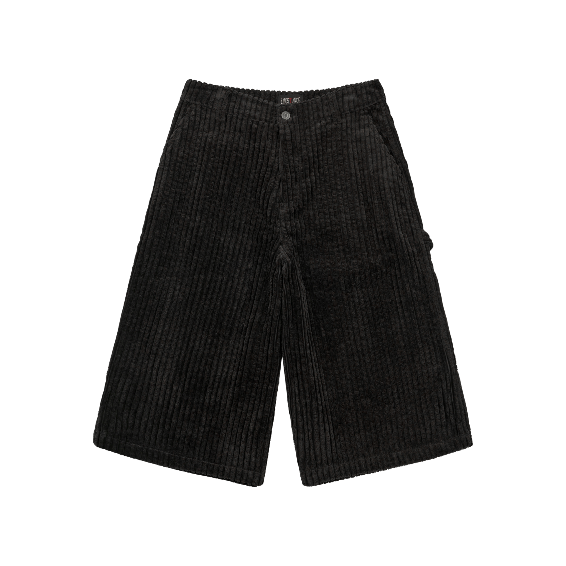BLACK CORDUROY CARPENTER BERMUDA SHORTS