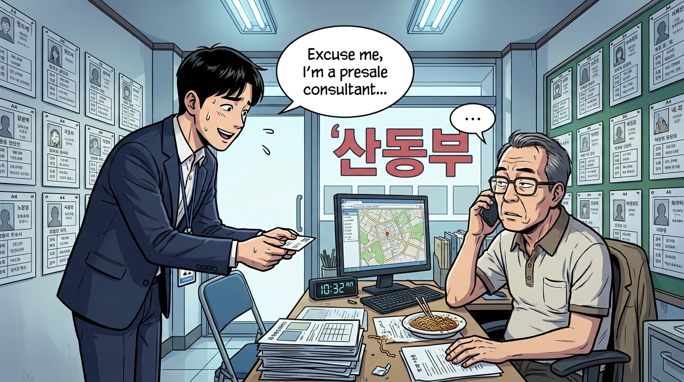 부동산 사장님한테 명함 주는 분양상담사