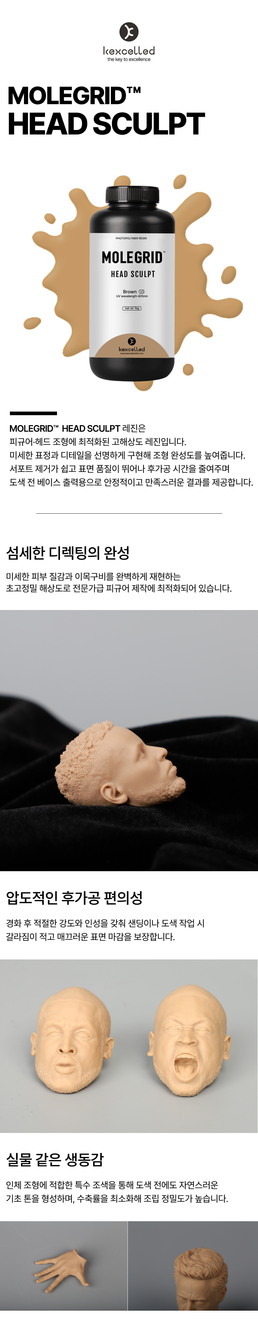 MOLEGRID™ Head Sculpt 헤드스컬프 레진 - 브라운