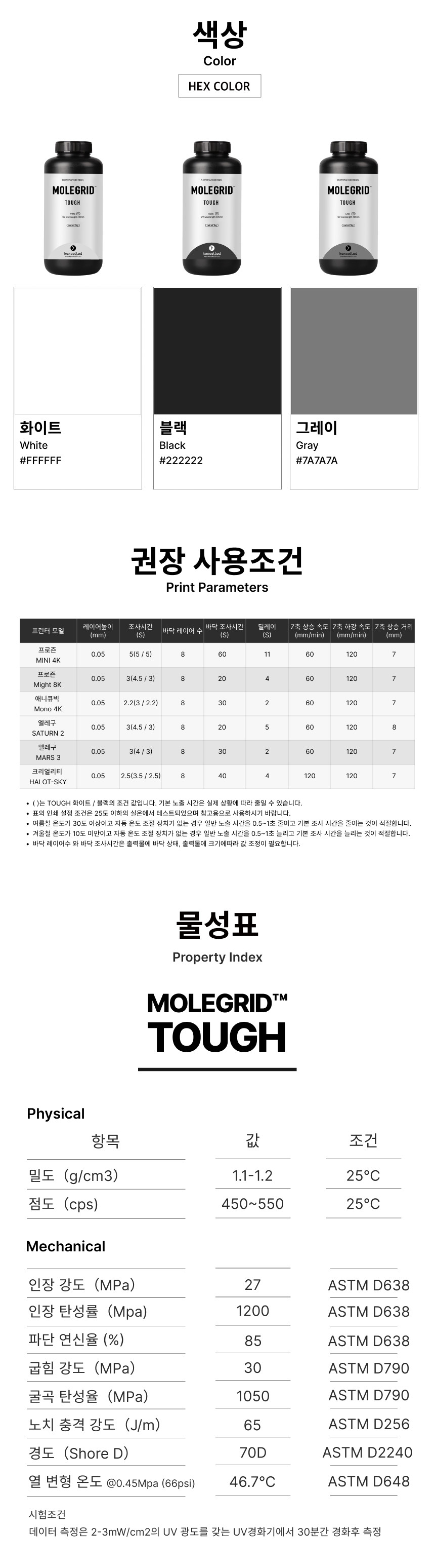MOLEGRID™ Tough 터프 레진 - 블랙