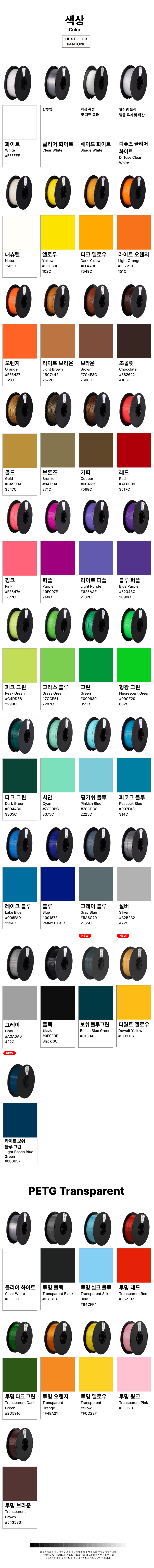켁셀드 PETG 필라멘트 고속 3D프린터 K5 HS FILAMENT 1kg 1.75mm