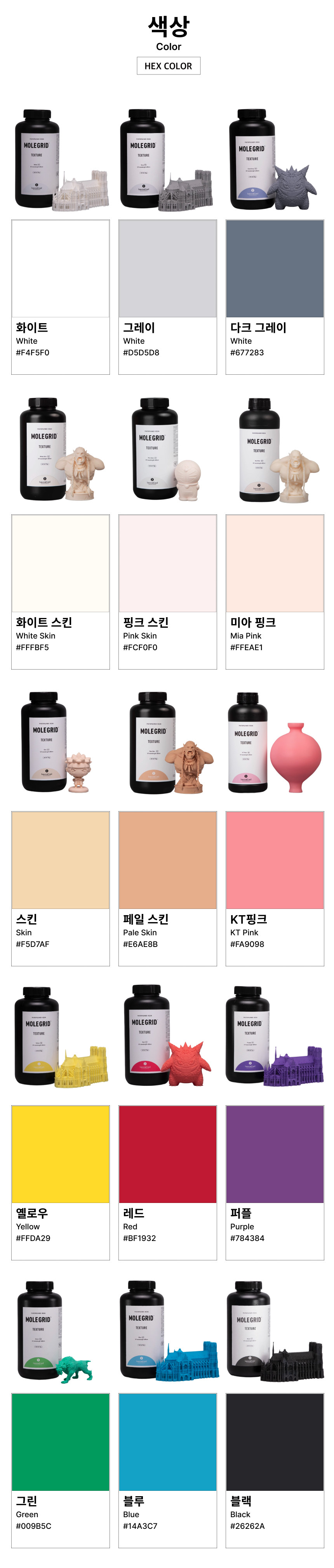 몰그리드 Texture 레진 - 블랙