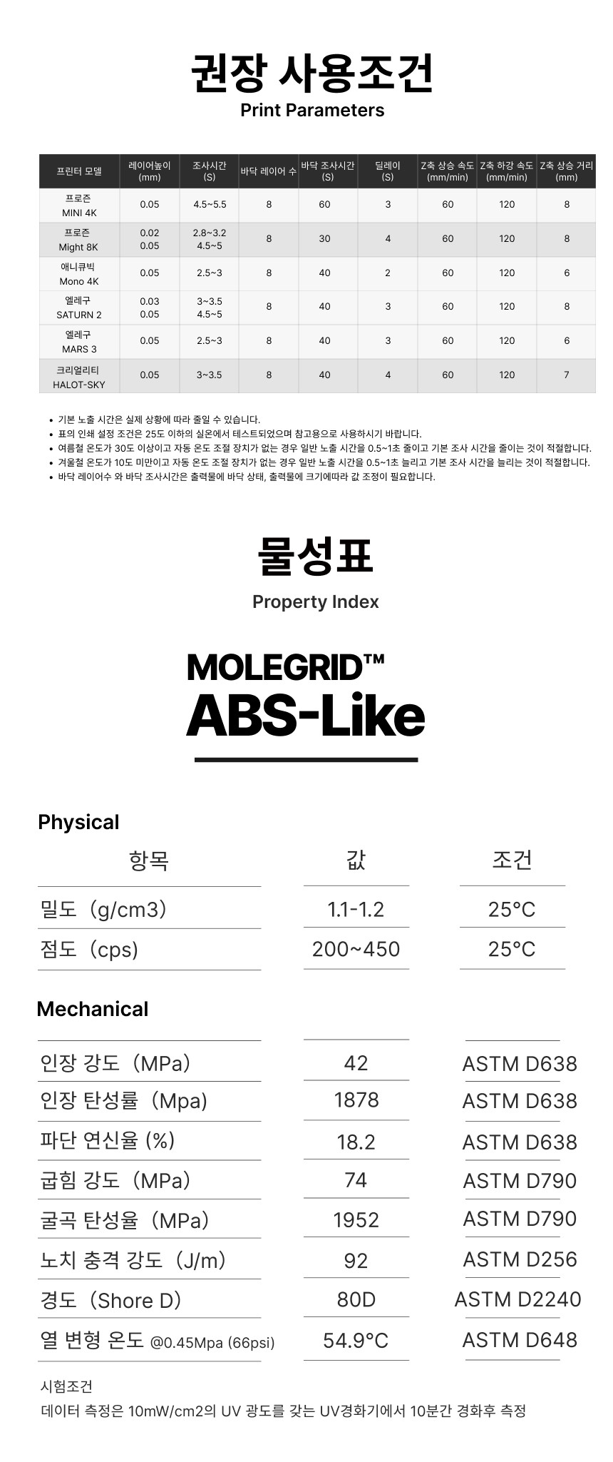 MOLEGRID™ ABS-Like 레진 - 화이트