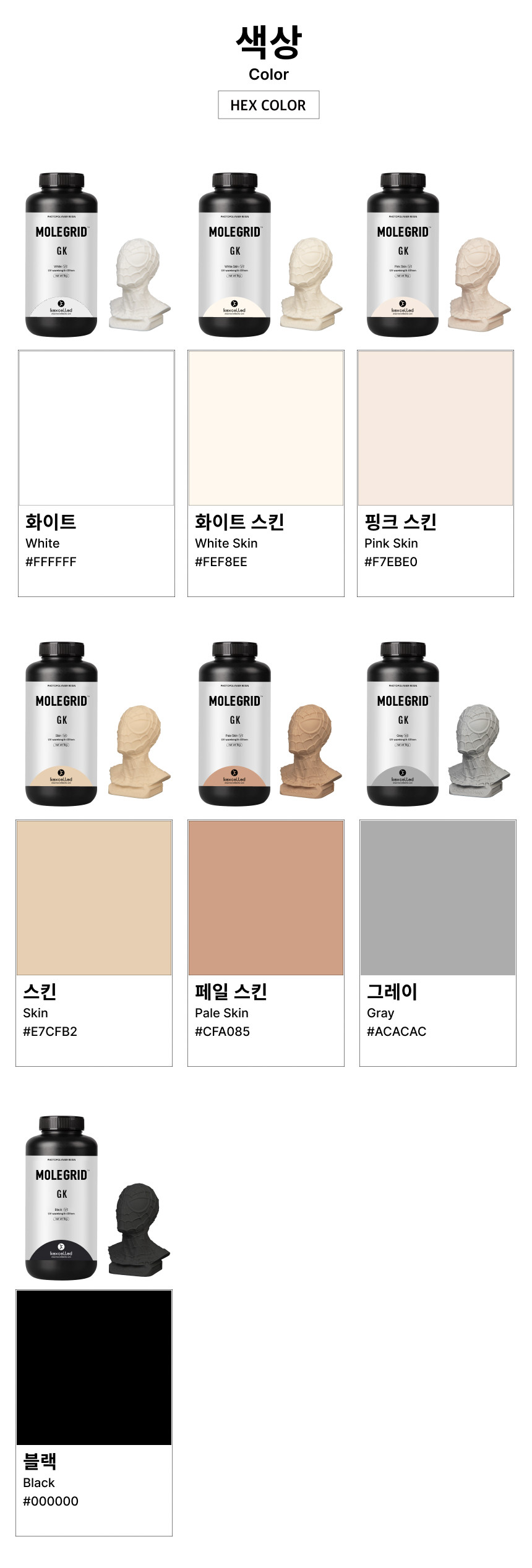 MOLEGRID™ GK 개러지키트 레진 - 화이트