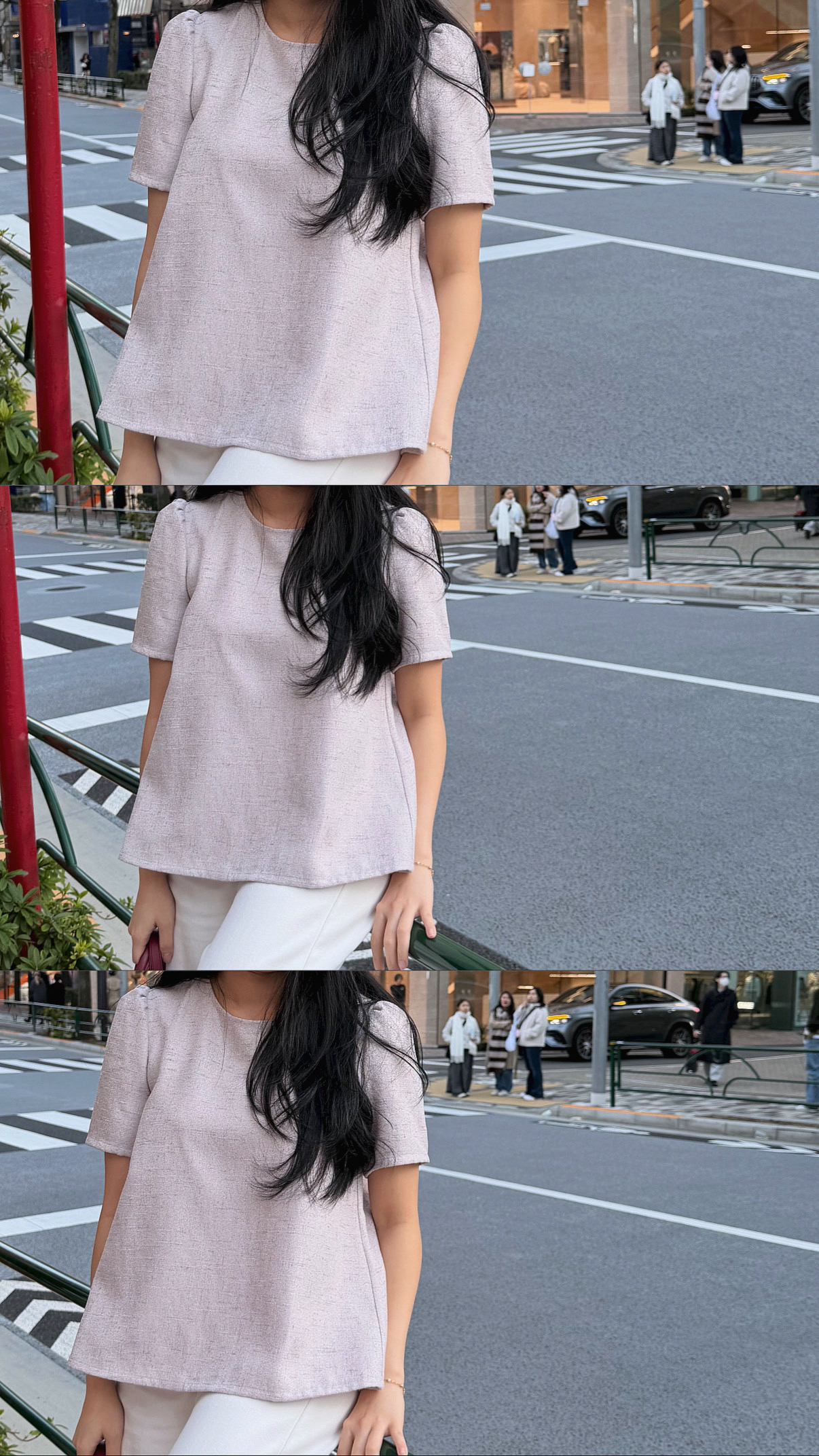 Candy Tweed Ribbon Blouse (2 Colors)
