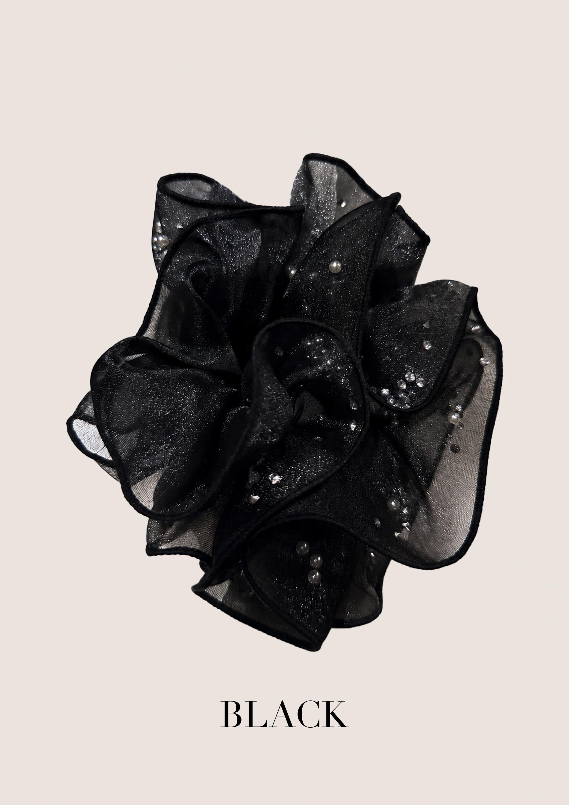 Black Aurora Organza Scrunchie