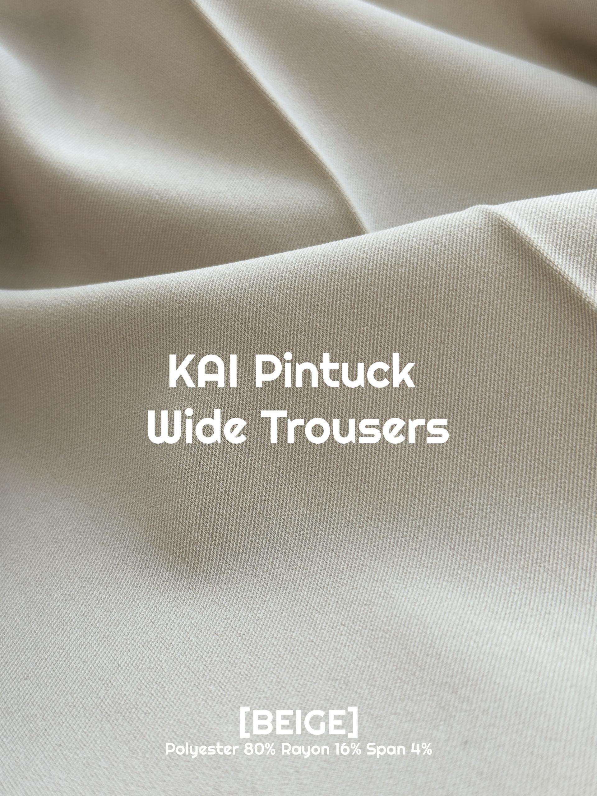 KAI Pintuck Wide Trousers (BEIGE)