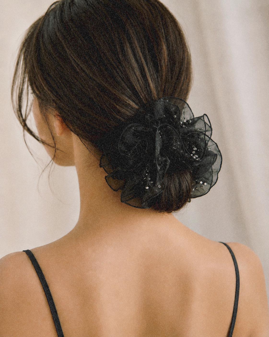 Black Aurora Organza Scrunchie