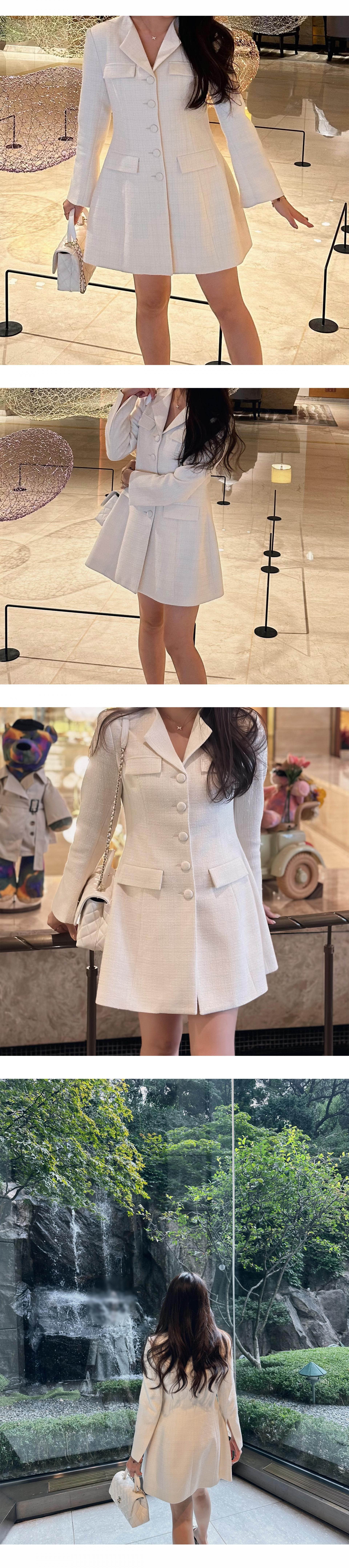 Hourglass Tailored Tweed Jacket (IVORY)