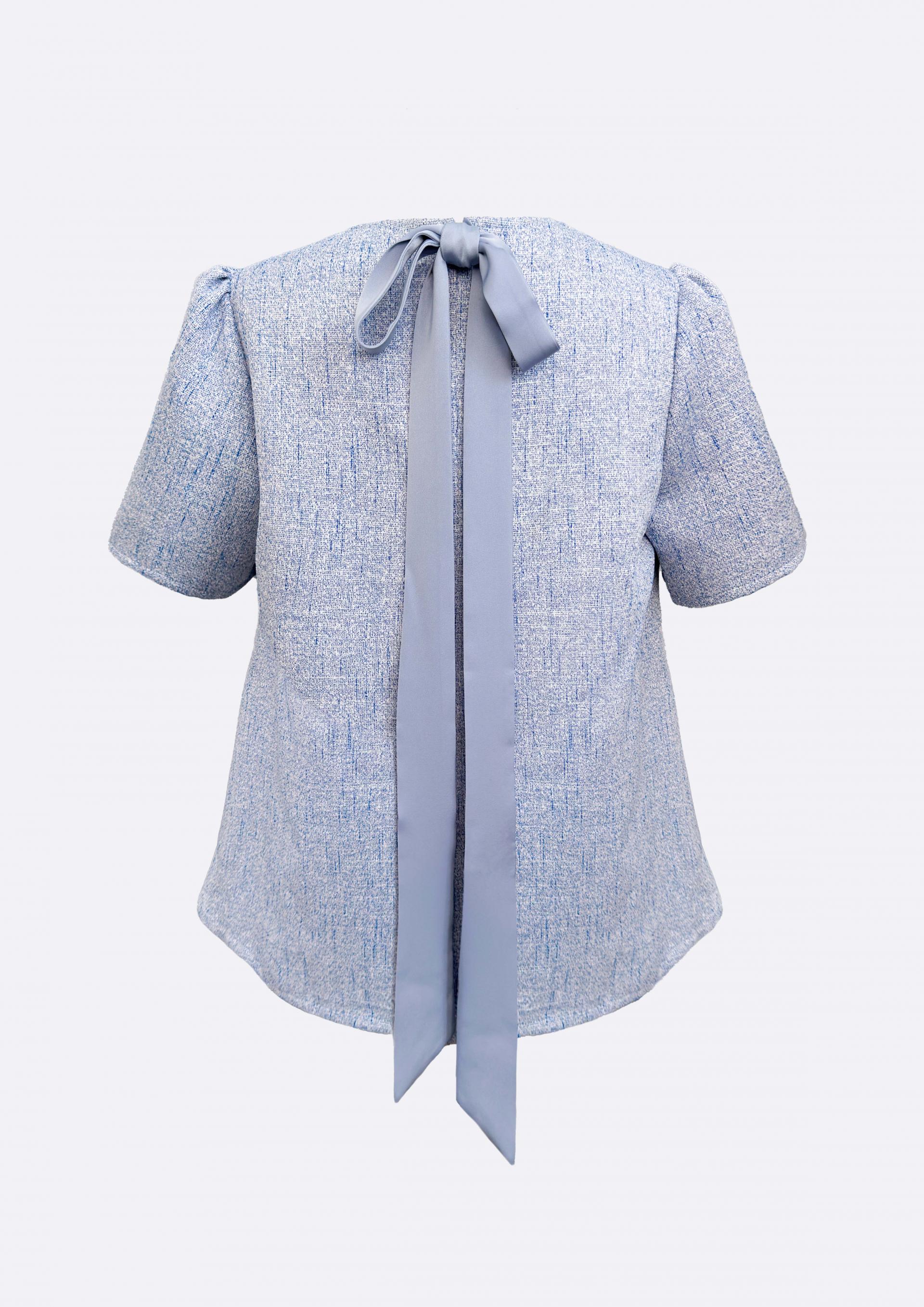 Candy Tweed Ribbon Blouse (2 Colors)