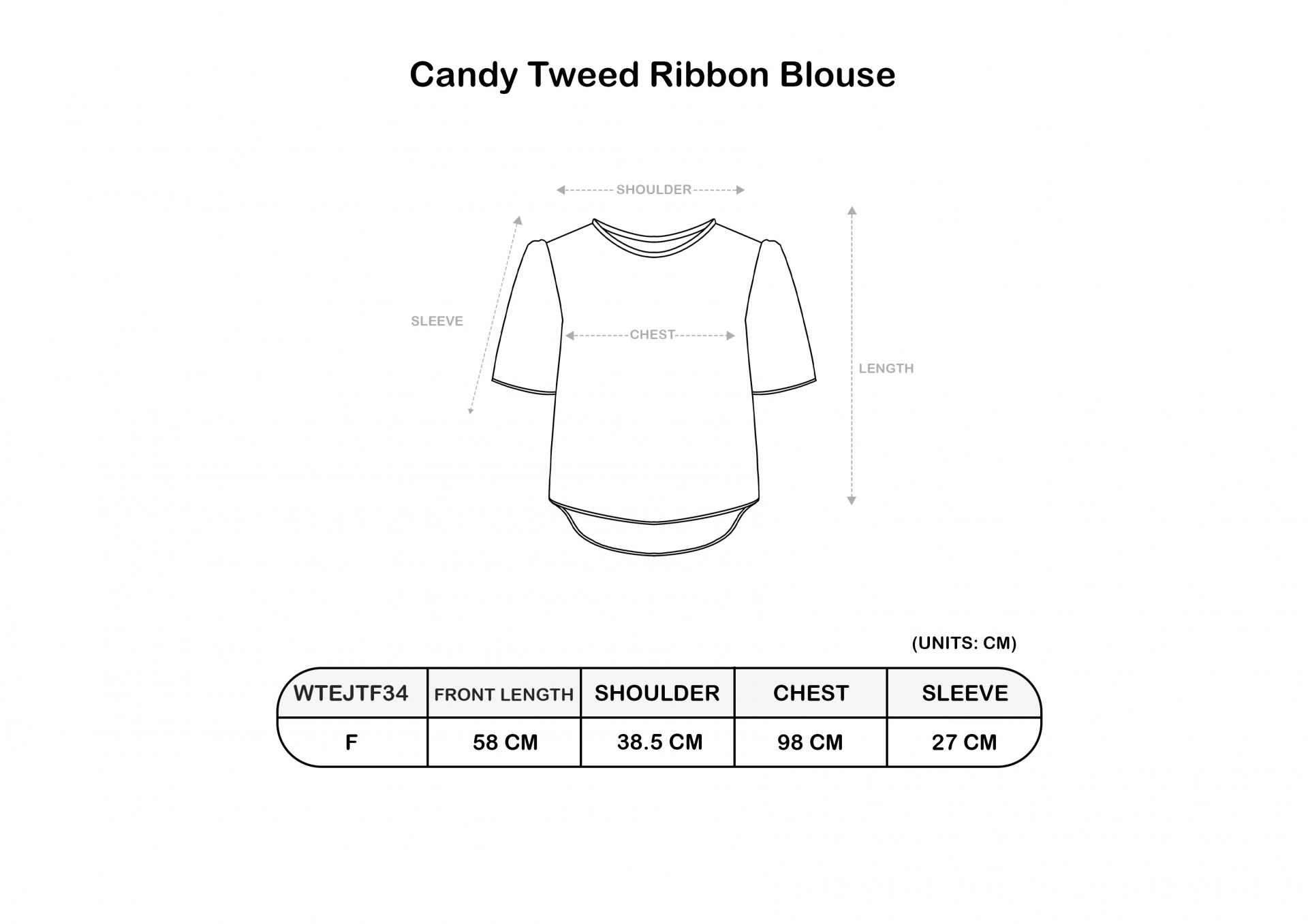 Candy Tweed Ribbon Blouse (2 Colors)