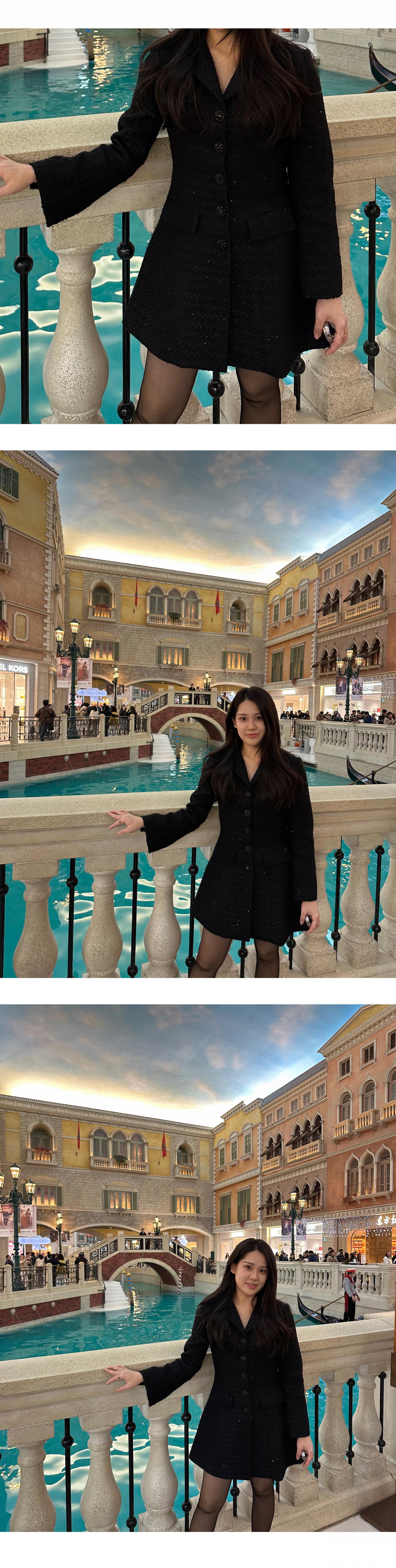 Hourglass Tailored Tweed Jacket (BLACK)