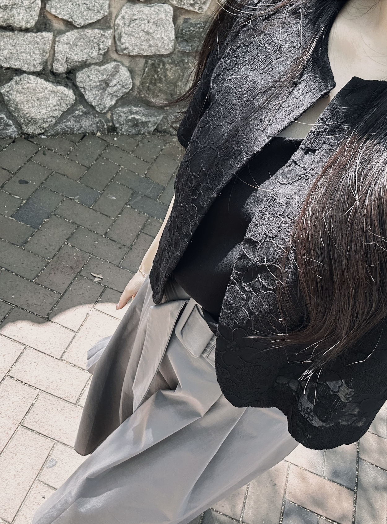 Amelia Floral Lace Cardigan (BLACK)