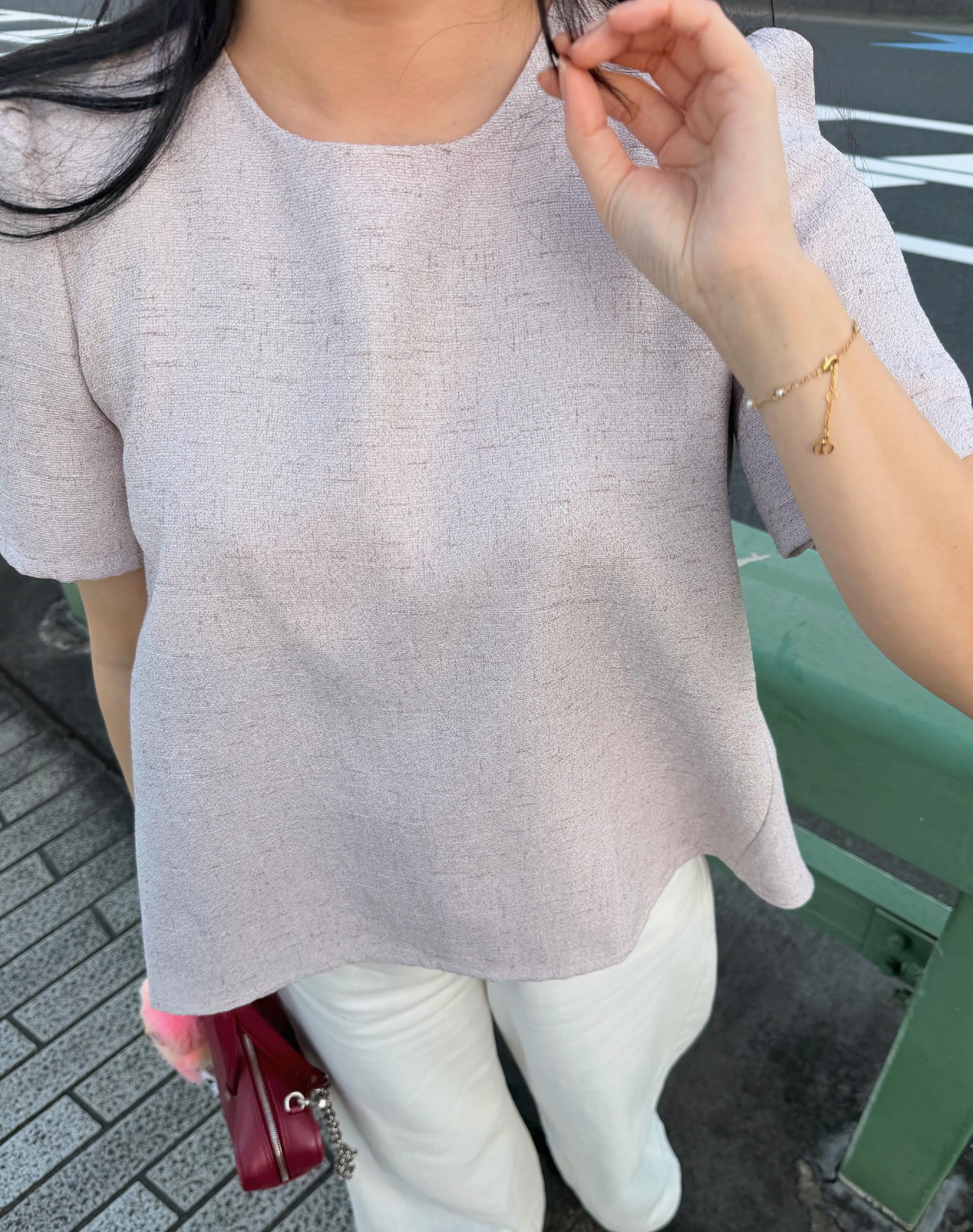 Candy Tweed Ribbon Blouse (2 Colors)