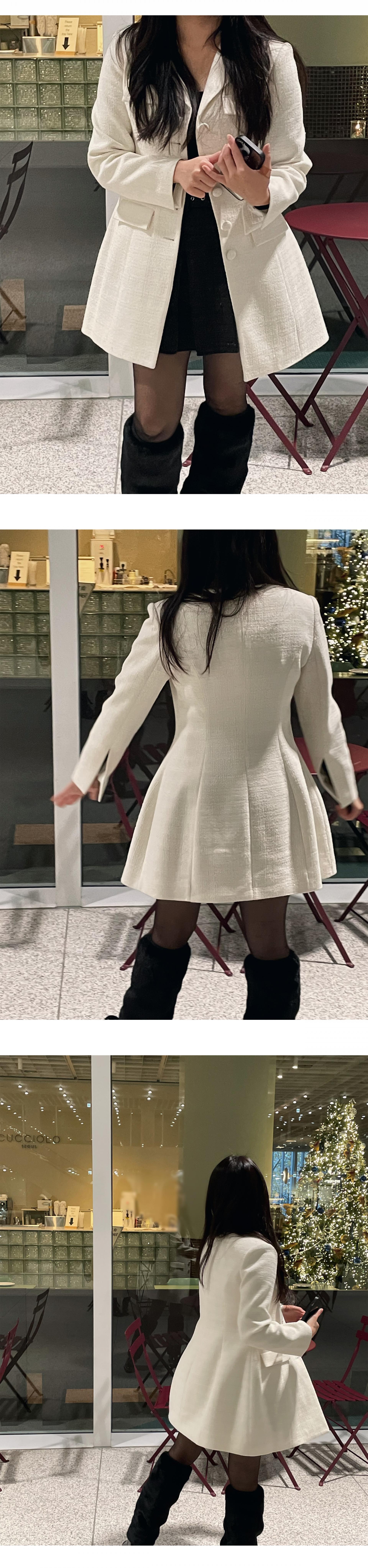 Hourglass Tailored Tweed Jacket (IVORY)