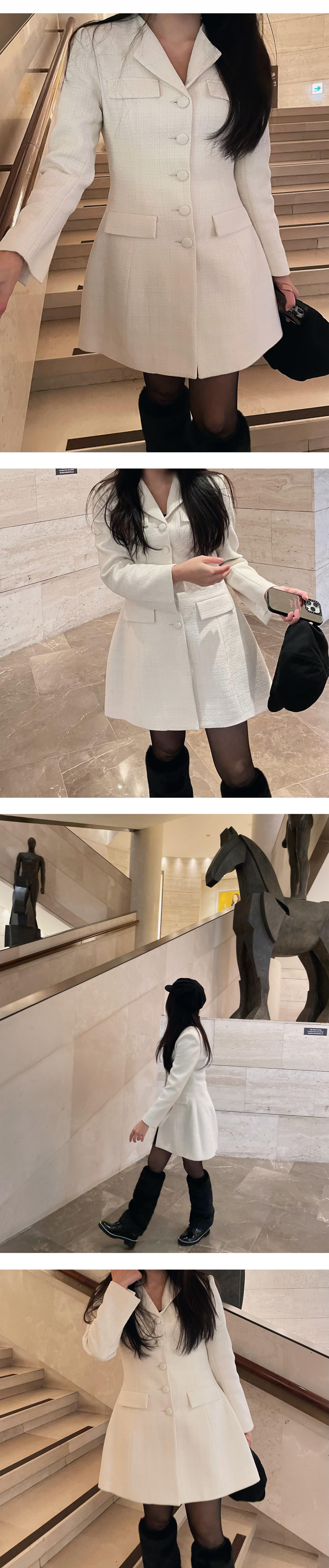 Hourglass Tailored Tweed Jacket (IVORY)