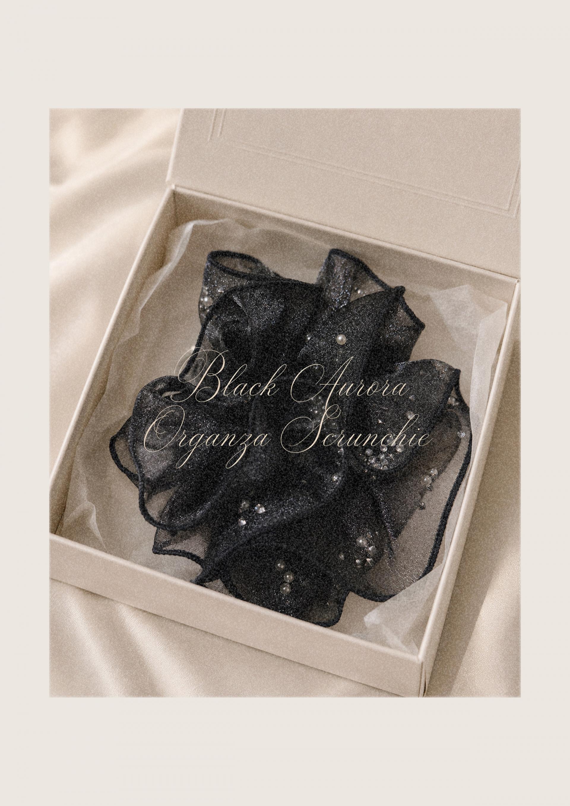 Black Aurora Organza Scrunchie