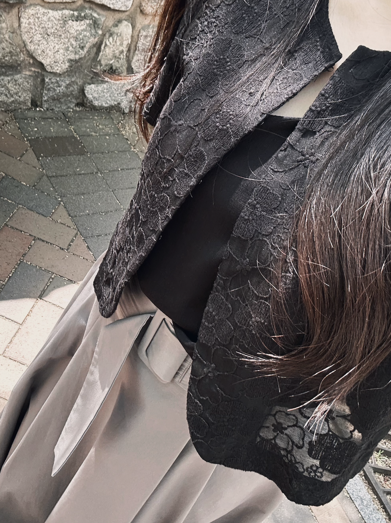 Amelia Floral Lace Cardigan (BLACK)