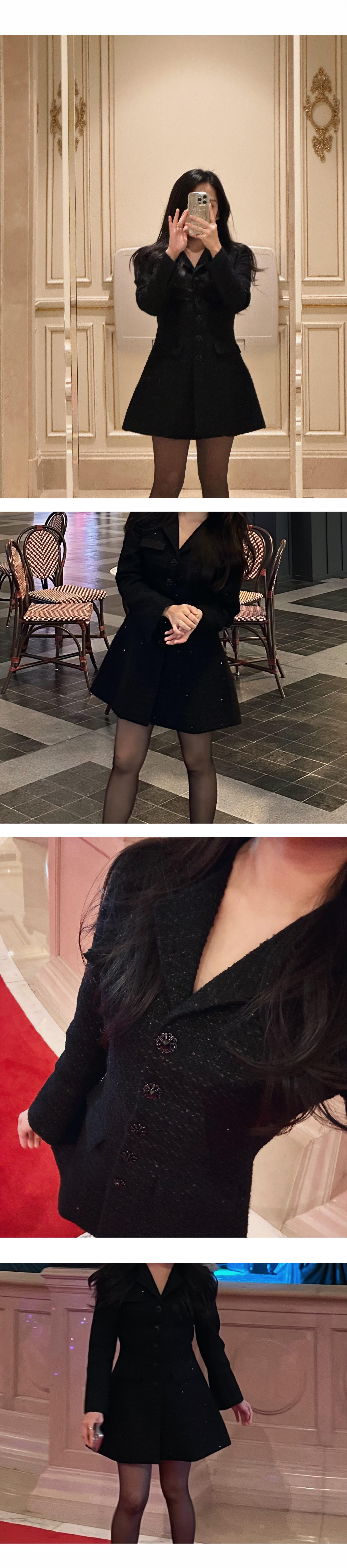 Hourglass Tailored Tweed Jacket (BLACK)