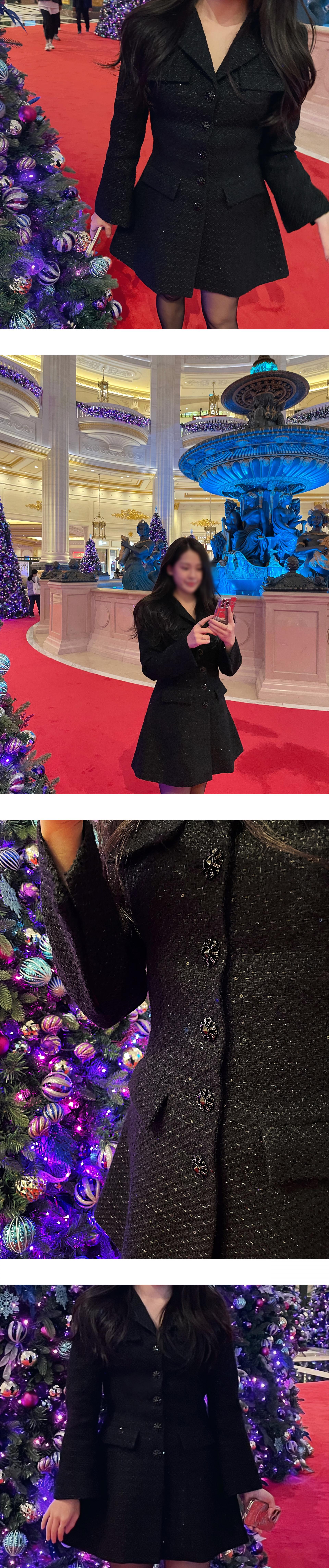 Hourglass Tailored Tweed Jacket (BLACK)