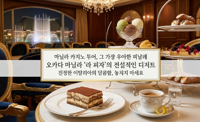필리핀 마닐라 맛집 추천 라 피자 La Piazza 오카다 카지노 호텔 골드바 에이전시 라 피자에서 즐기는 최고급 디저트 메뉴