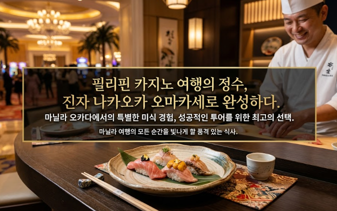 필리핀 마닐라 맛집 추천 진자 나카오카 Ginza Nagaoka 오카다 카지노 골드바 에이전시 오카다 카지노 호텔 진자 나카오카에서 추천하는 오마카세