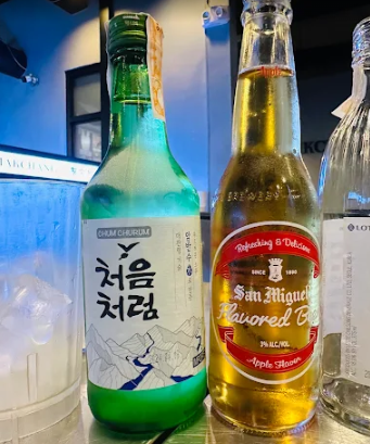 마닐라 말라테 24시간 식당 황소막창 처음처럼과 산미구엘