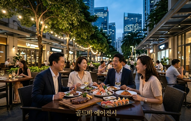 필리핀 마닐라 여행지 정보 BGC 하이 스트리트 보니파시오 하이 스트리트 필리핀 여행 골드바 에이전시와 함께하는 저녁식사
