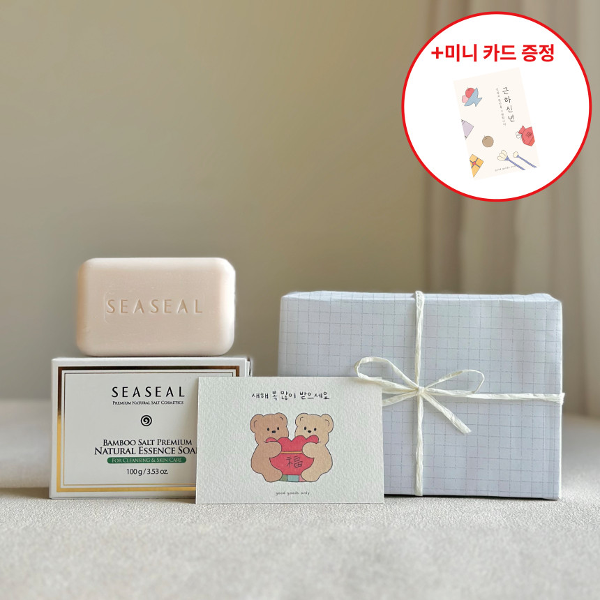 [설 카드] 인산가 죽염 비누 2개입 감사 선물 (각100g, 1개)