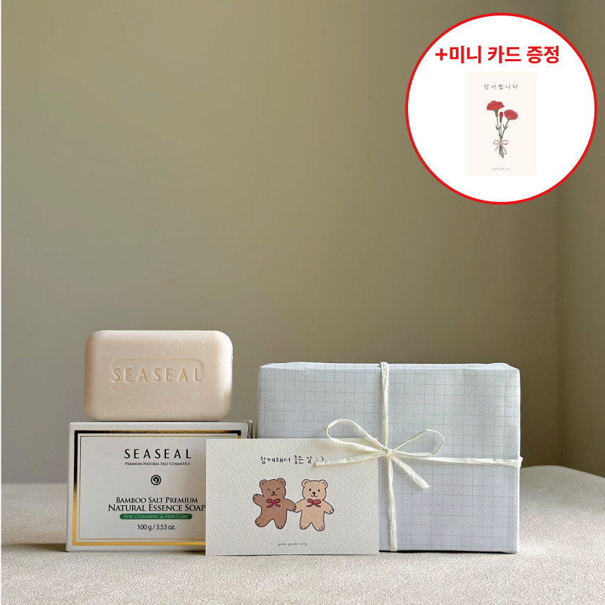 [가정의 달 카네이션 카드] 인산가 죽염 비누 2개입 부모님 감사 선물 (각100g, 1개)