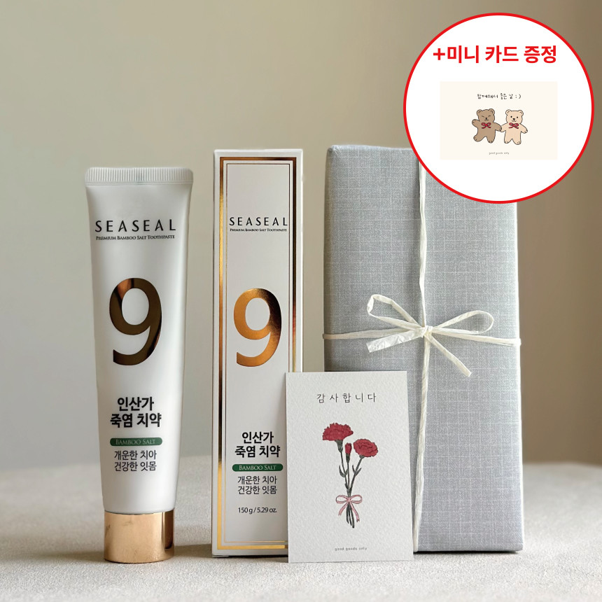 [가정의 달 카네이션 카드] 인산가 죽염 치약 2개입 잇몸케어 감사 선물 (각150g,1개)
