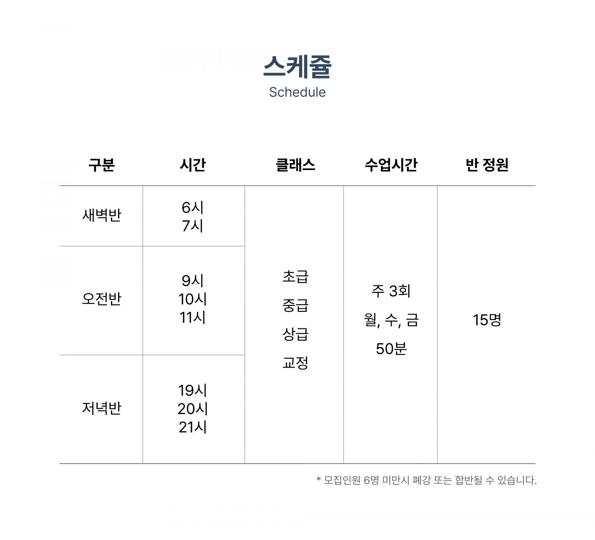 성인 수영강습 주3회