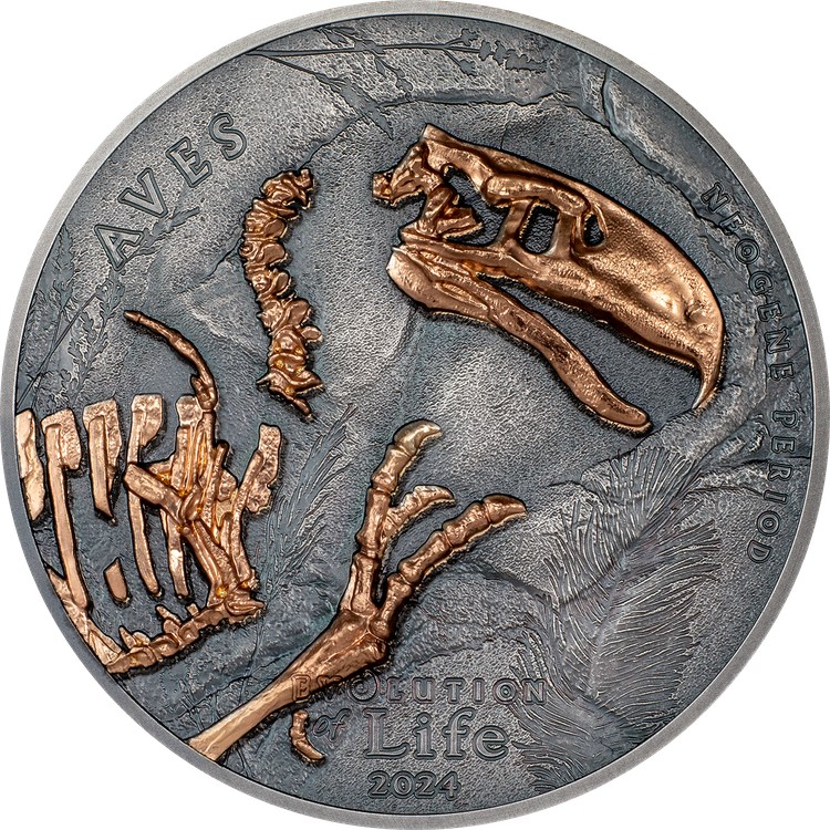 (8월 말 배송) 31.1g CIT 은 2024 몽골 Aves Antique finish · Partially Gilded · smartminting® Hochrelief 9999