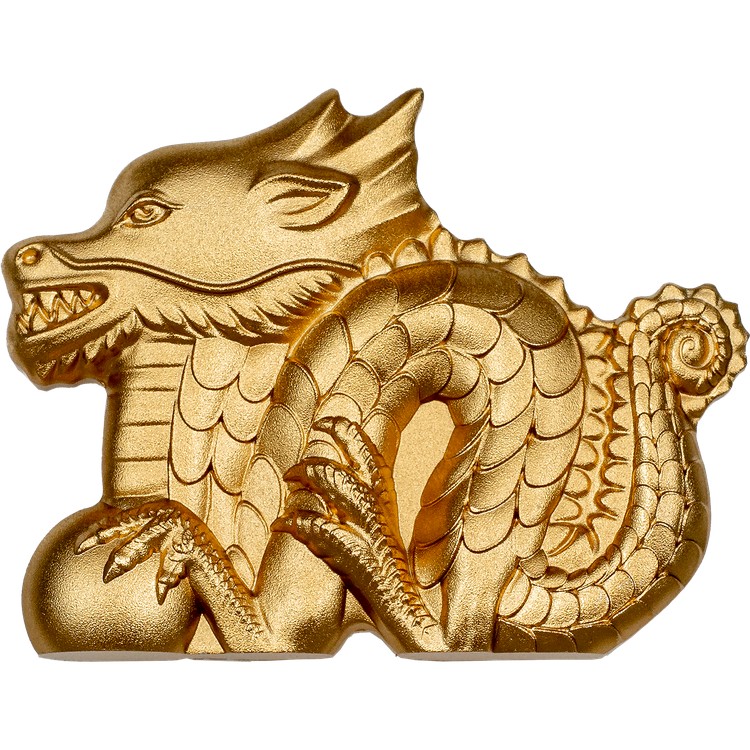 (8월 말 배송) 31.1g CIT 은 2024 몽골 Great Gilded Dragon Silk finish · Gilded 999