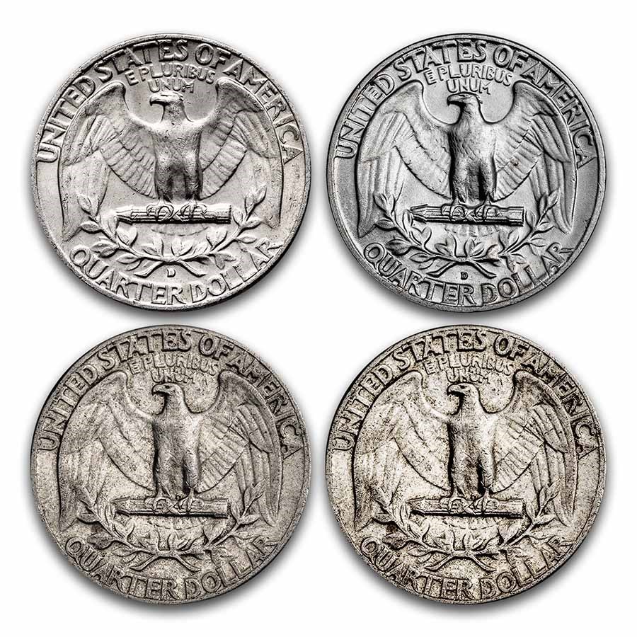 Random Year United States – 90% Silver Coins ($1 Face Value, Avg Circulated)