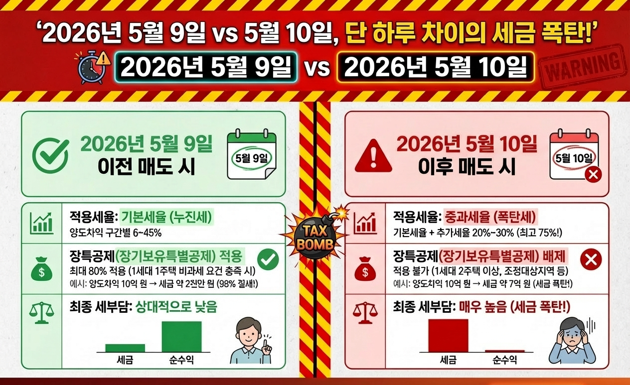 양도세 중과 유예 전후 비교