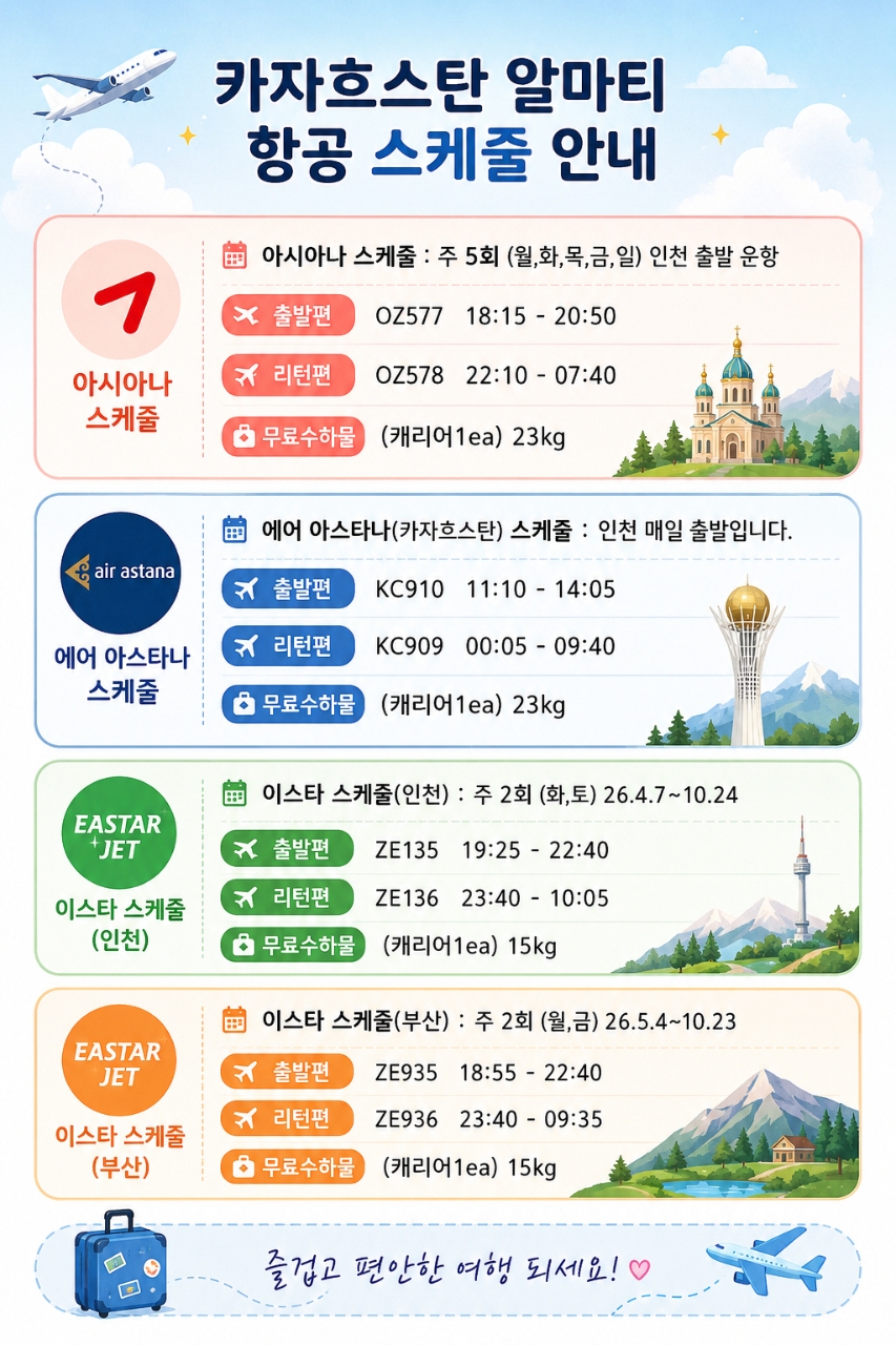 카자흐스탄 알마티골프 새로운 동남아 관광과 골프 모두가능