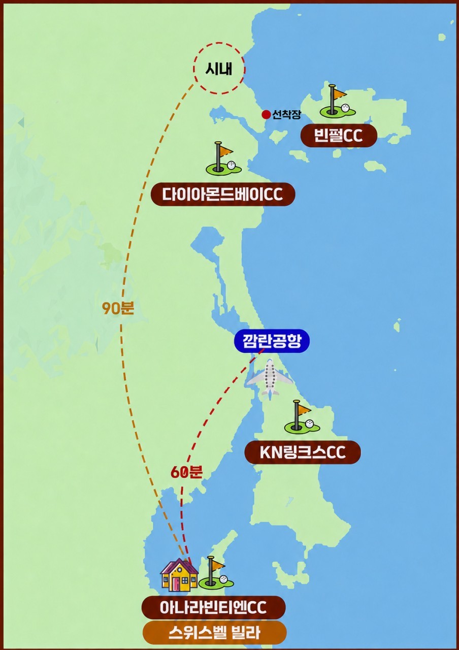 나트랑 아나라빈티엔 골프리조트 - 독채빌라 1인1실 및 2인출발 추가금 없음!