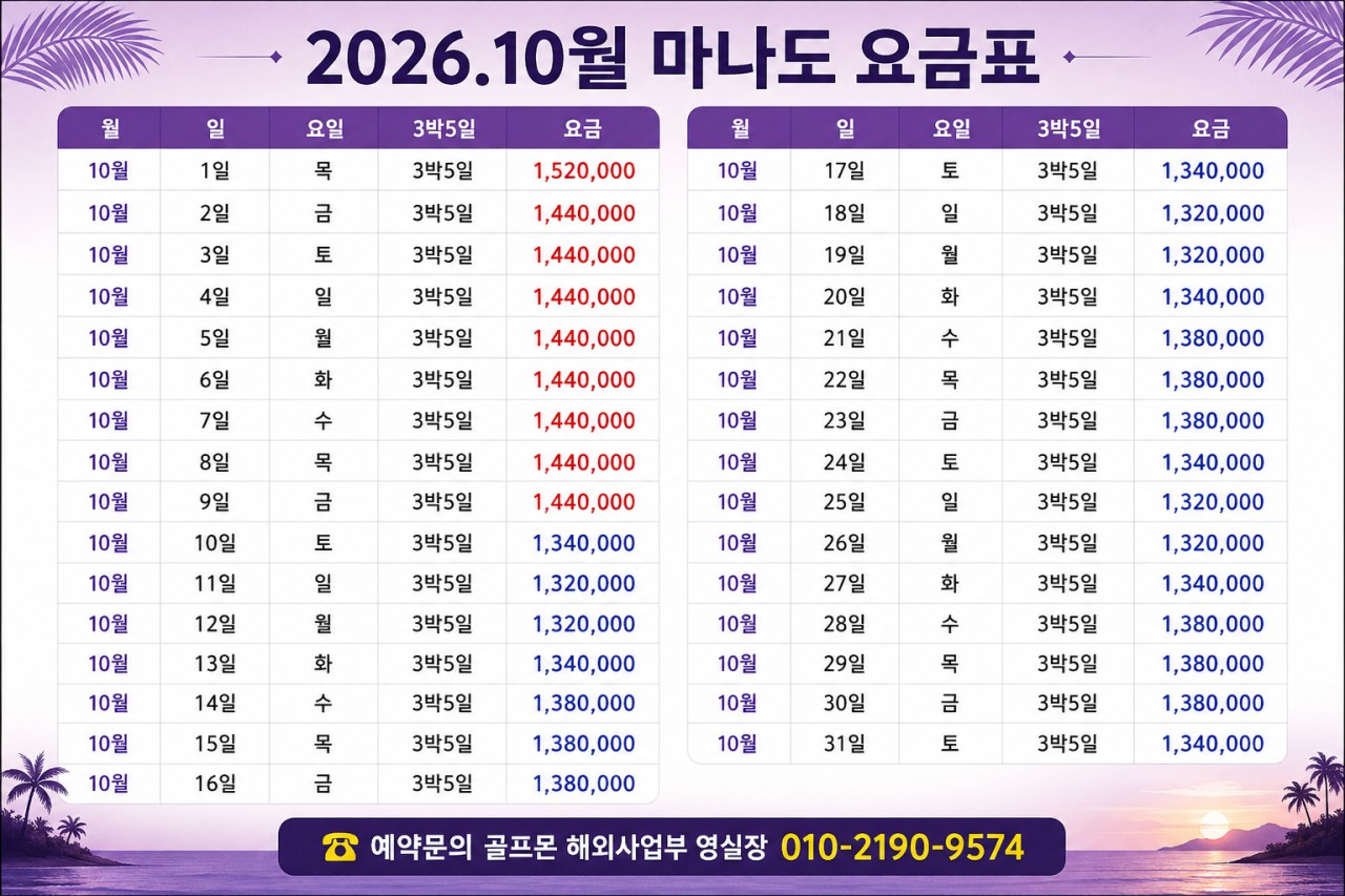 [인도네시아] 파라다이스 골프리조트 - 관광+휴양+골프 올인원패키지