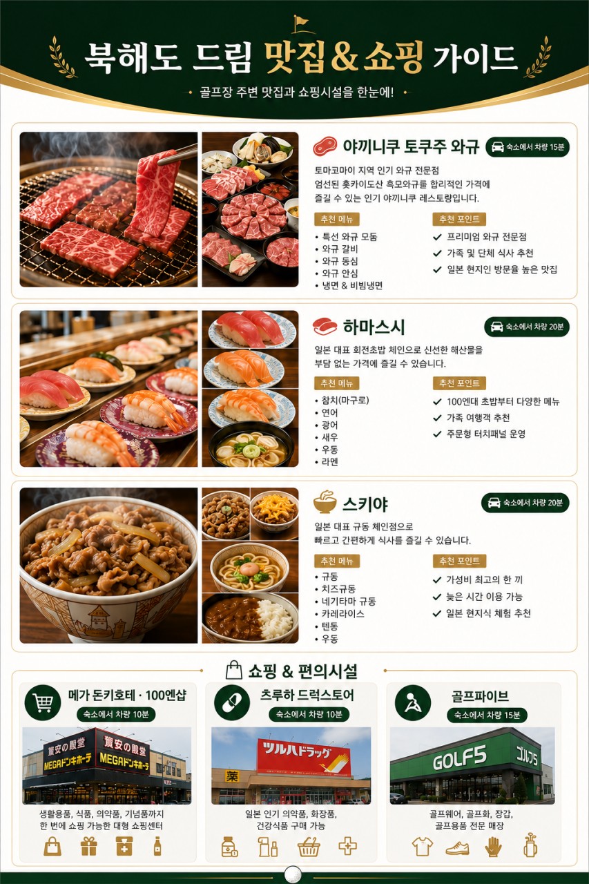 북해도 타루마에 국립공원 드림컨트리CC 청정자연속으로~