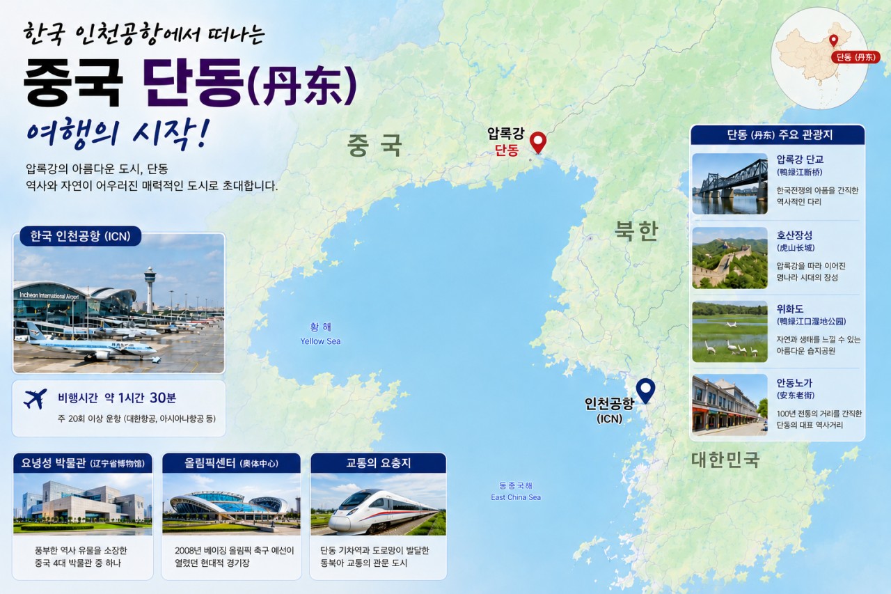 단동오룡CC 온천골프리조트_압록강,북한전망대