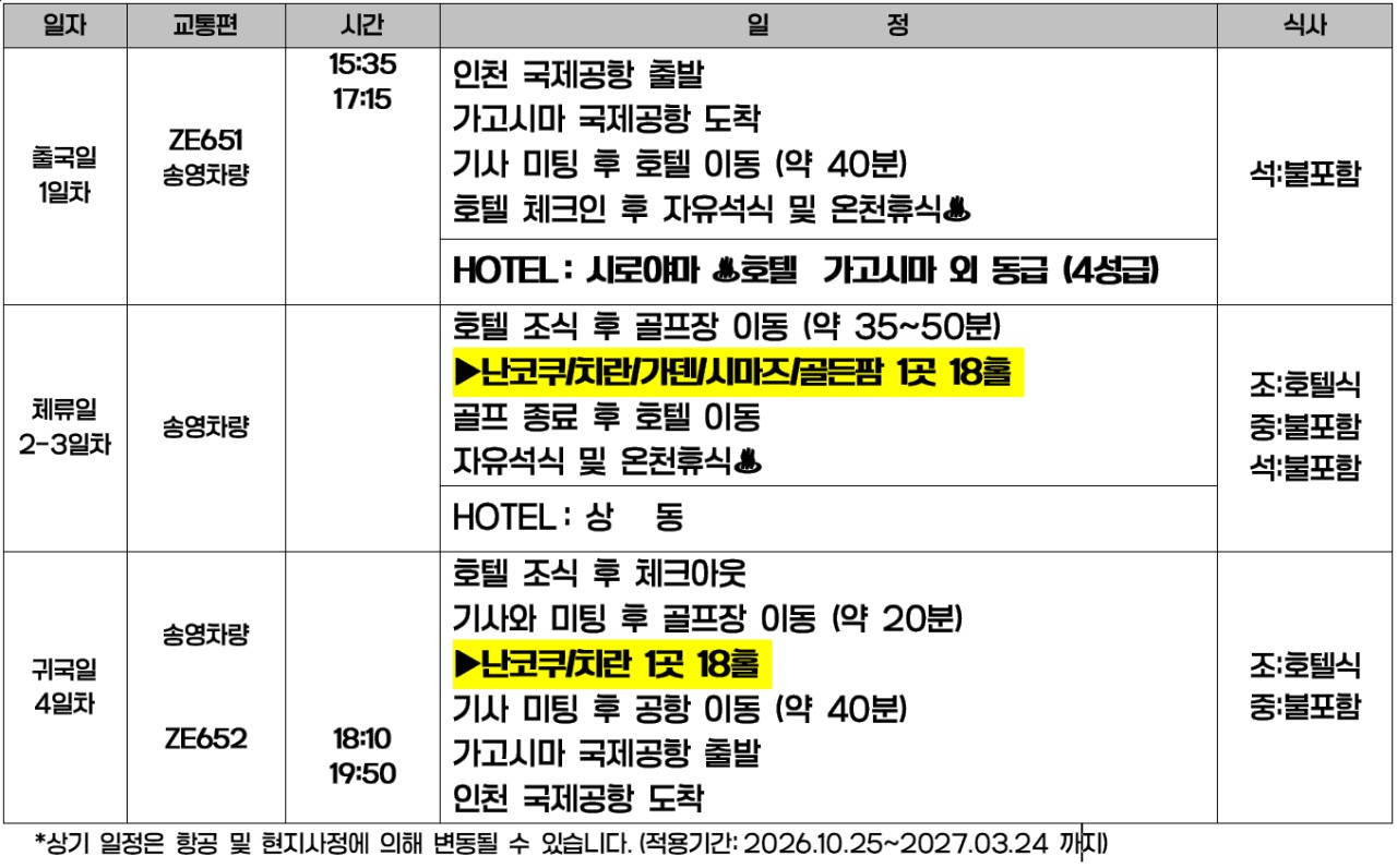 가고시마 시로야마 온천3색