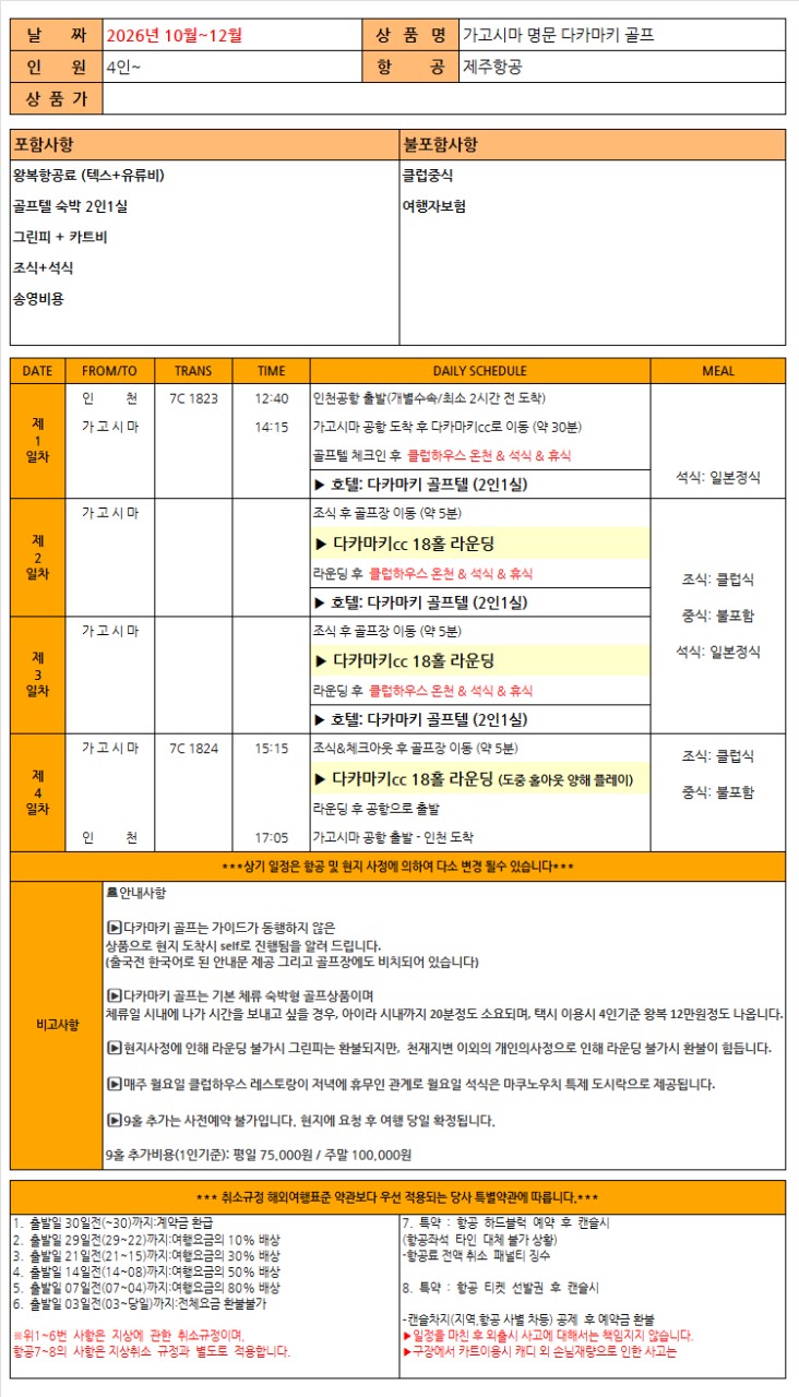 가고시마 명문 다카마키CC JLPGA 개최지 중식외 올포함