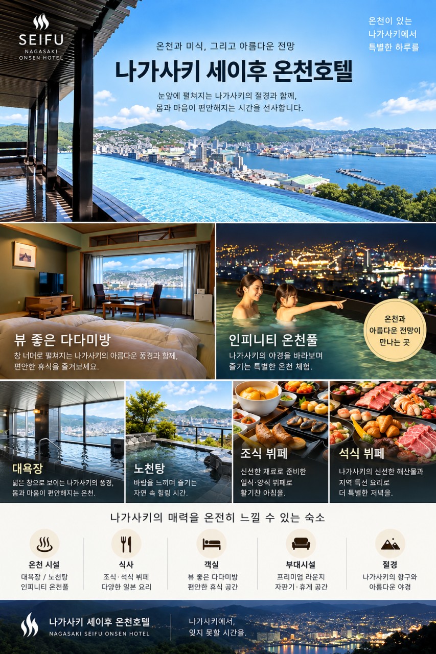 나가사키 프리미엄 인피니티 온천호텔 2색코스 - 동계골프 최고만족도