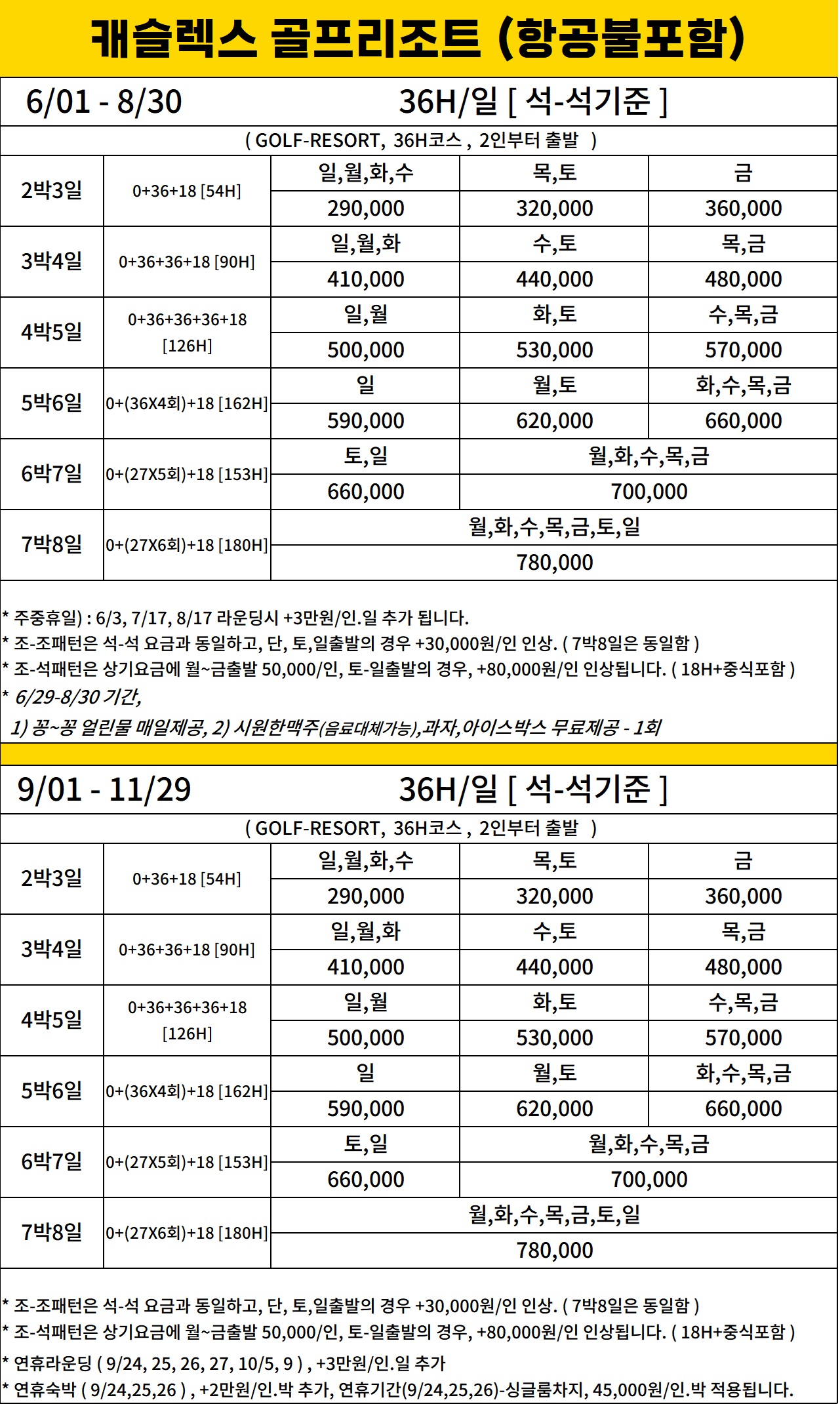 캐슬렉스CC 카트+캐디피포함 / 가성비최고 / 항공개별발권