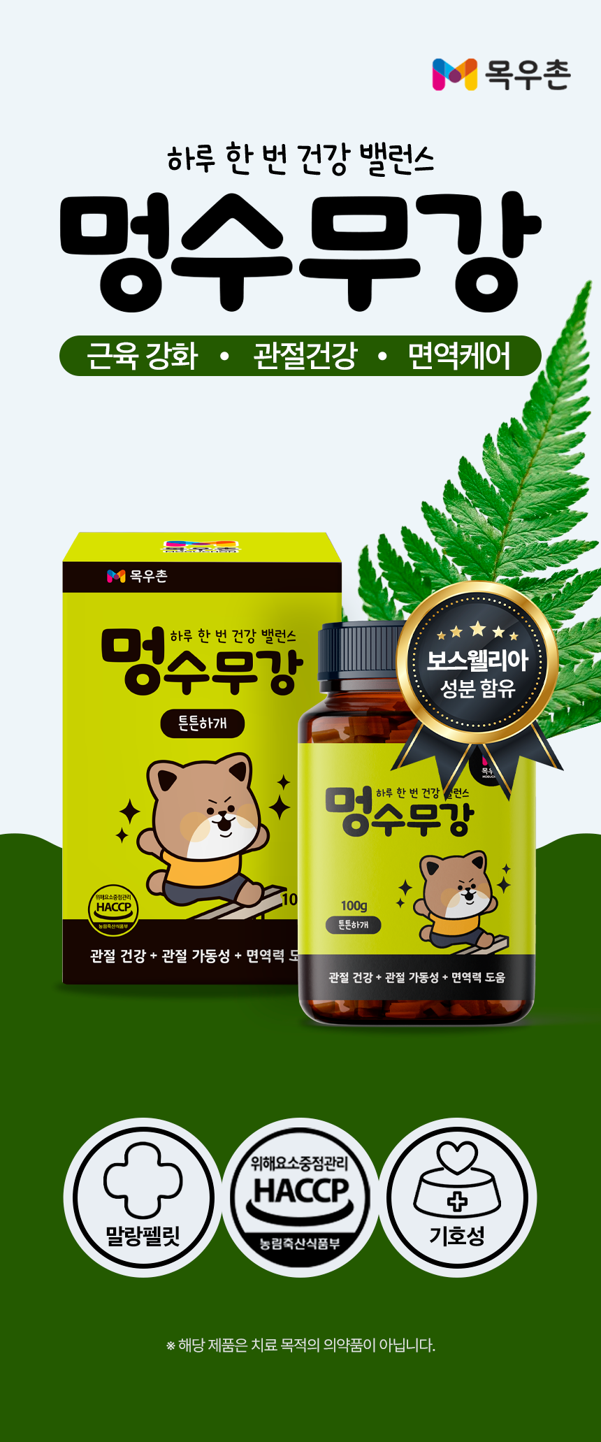 관절강화 영양제 튼튼하개 100g