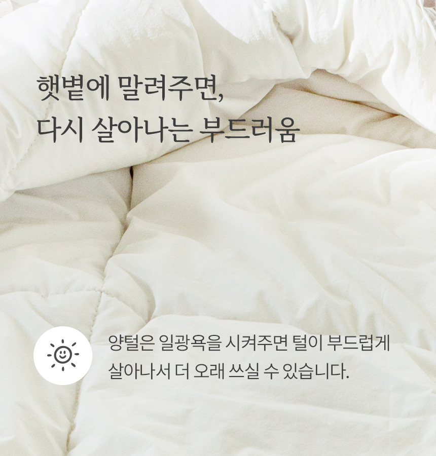 간절기용 얇은 양모 차렵이불 (SS, Q) 3color