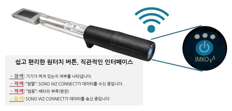 무선 블루투스 콘크리트 분석 수분계 단위수량계 IMKO SONO WIZ CONNECT