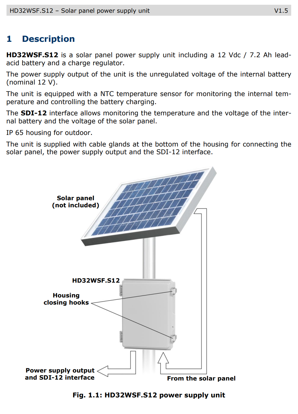 태양광 패널 전원 공급 장치 Senseca DeltaOHM HD32WSF.S12